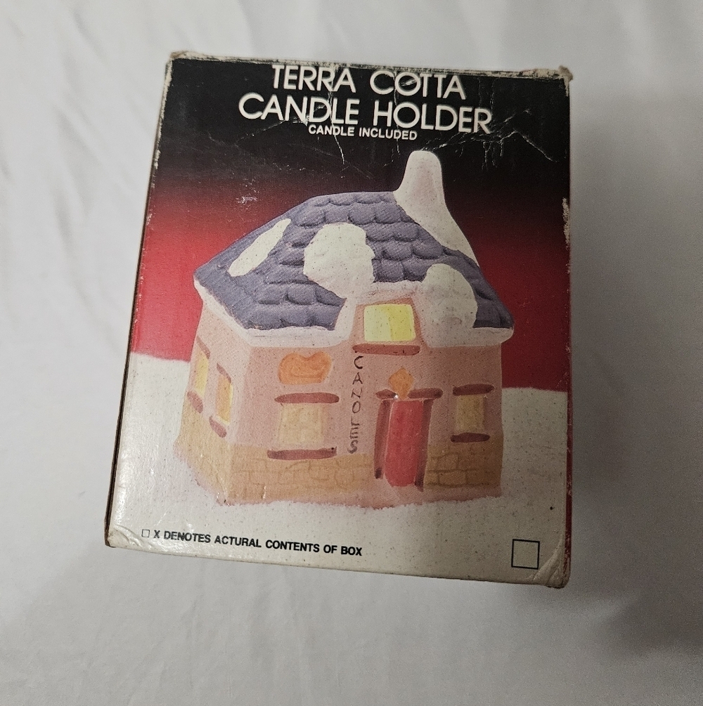 Crown Tree Inn Terracotta Mini Collectable Tealight Candle Holder (Flawed)